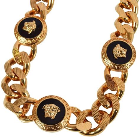 versace men's gold chain only necklaces|Versace necklace real gold.